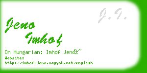 jeno imhof business card